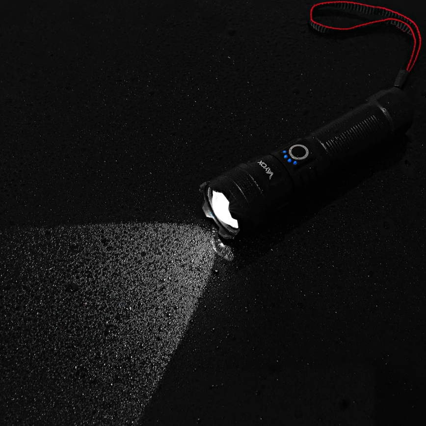 Dimmbare, aufladbare LED-Taschenlampe mit Powerbank Funktion LED/10W/5V IPX4 600 glänzend 2000 mAh
