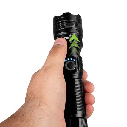 Dimmbare, aufladbare LED-Taschenlampe mit Powerbank Funktion LED/10W/5V IPX4 600 glänzend 2000 mAh