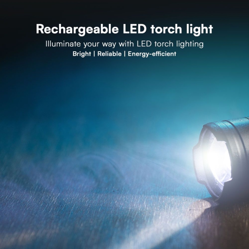 Aufladbare LED-Taschenlampe USB LED/10W/5V IP54 2000 mAh 1000 glänzend