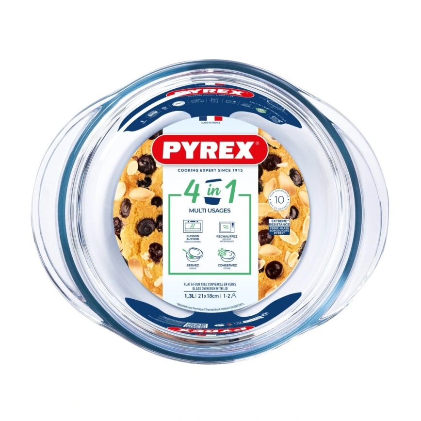 Auflaufform mit Deckel PYREX 1,3 l