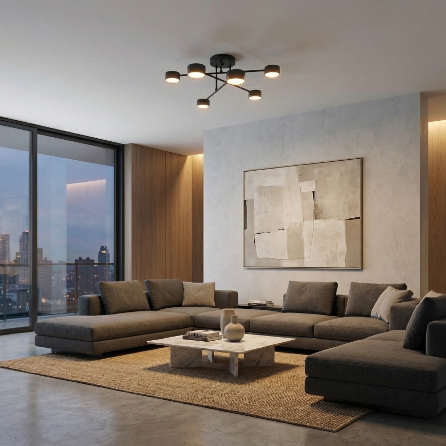 Aufputz-Deckenleuchte HALO 6xGX53/10W/230V schwarz