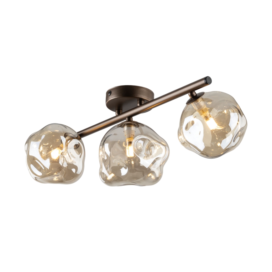 Aufputz-Deckenleuchte LAVA 3xG9/8W/230V Bronze/rauchiges Beige