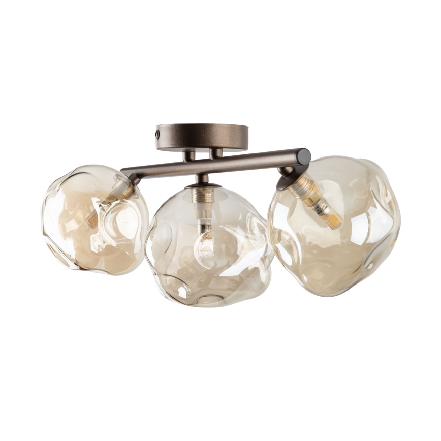 Aufputz-Deckenleuchte LAVA 3xG9/8W/230V Bronze/rauchiges Beige