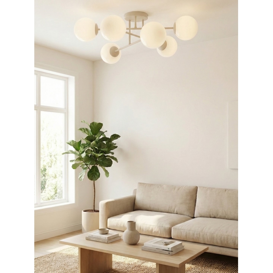 Aufputz-Deckenleuchte ROMA 6xE14/10W/230V beige