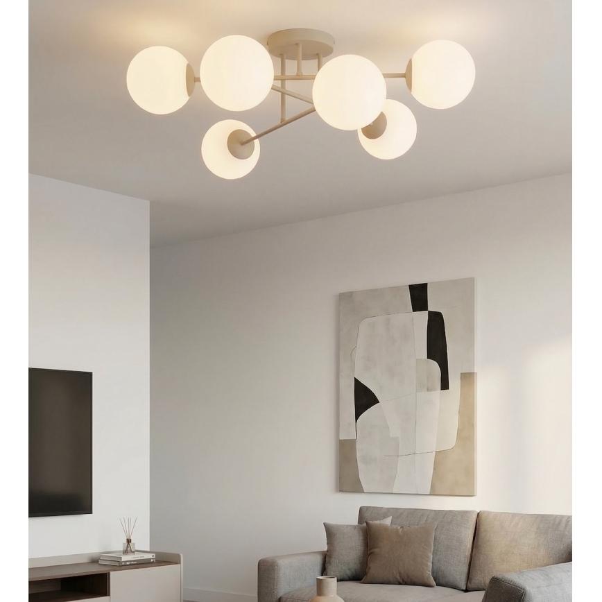 Aufputz-Deckenleuchte ROMA 6xE14/10W/230V beige