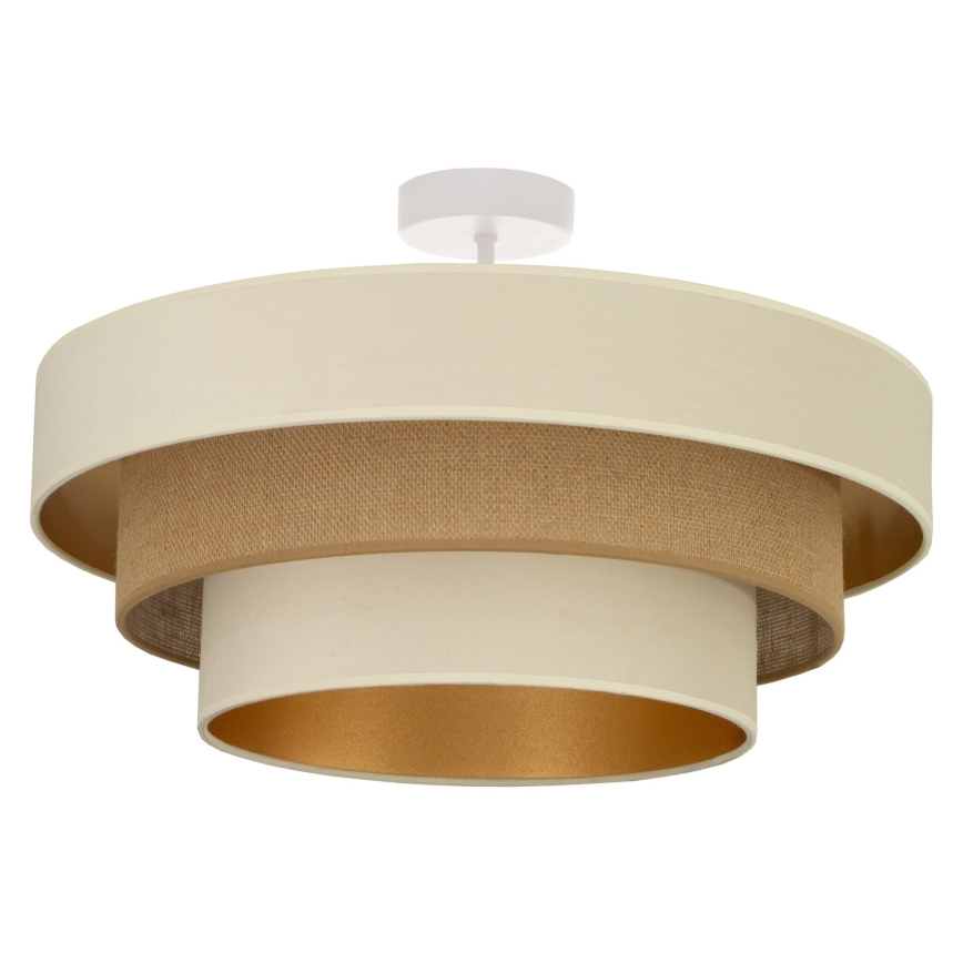 Aufputz-Deckenleuchte WENTA 1x E27/60 W/230 V Ø 50 cm Beige/Jute