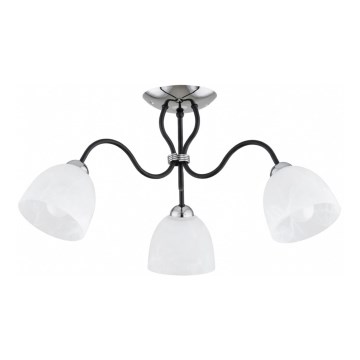 Aufputz-Kronleuchter ARIEL 3xE27/15W/230V glänzender Chrom/schwarz