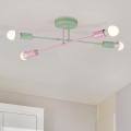 Aufputz-Kronleuchter CAMBRIDGE 4xE27/15W/230V grün/rosa