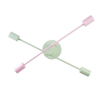 Aufputz-Kronleuchter CAMBRIDGE 4xE27/15W/230V grün/rosa
