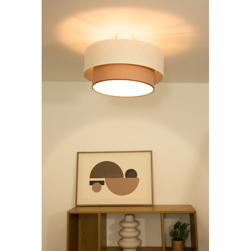 Aufputz-Kronleuchter NATIA 1xE27/60W/230V Ø 45 cm weiß/braun