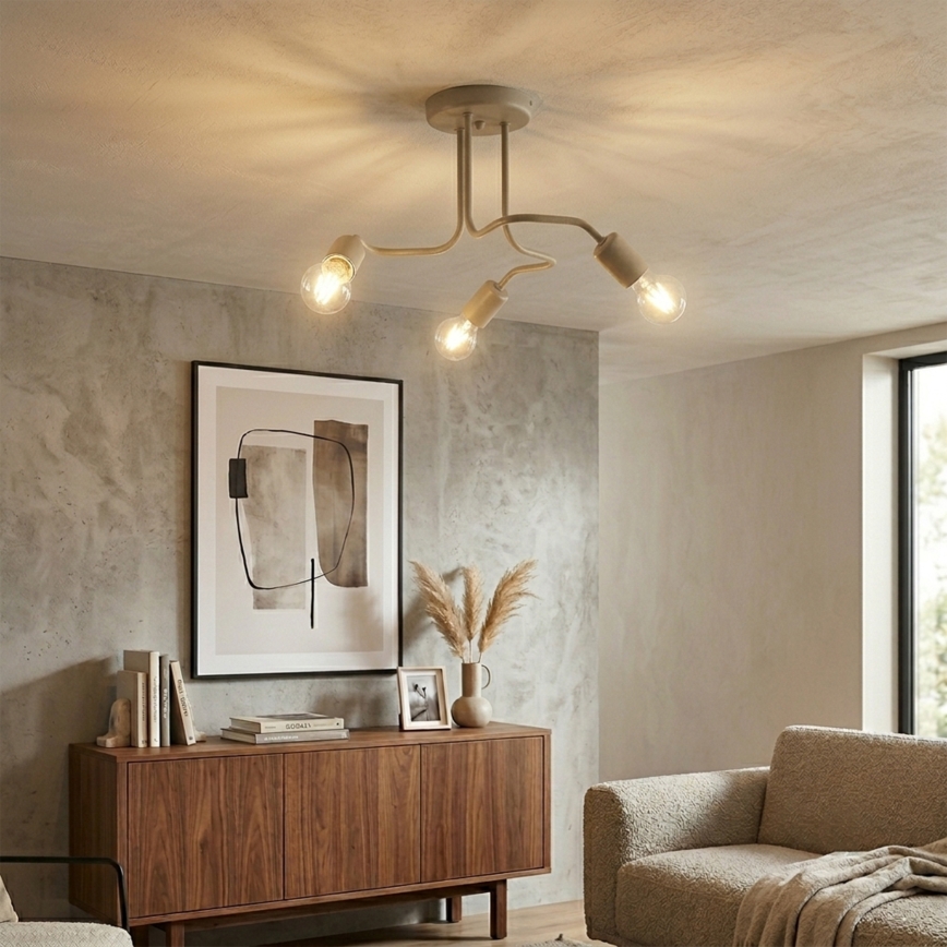 Aufputzleuchte CHARLIE 3xE27/15W/230V beige