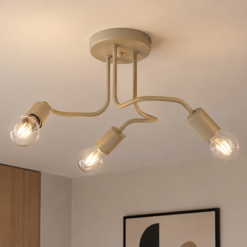 Aufputzleuchte CHARLIE 3xE27/15W/230V beige