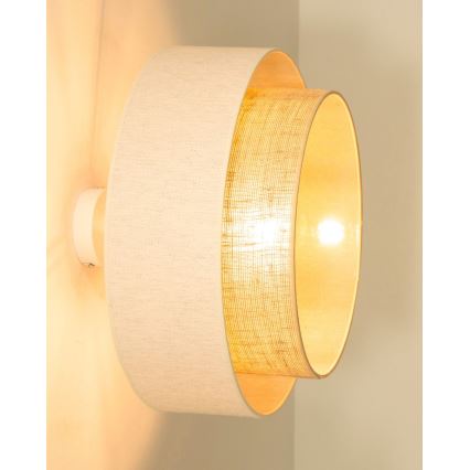 Aufputzleuchte NATIA 1x E27/60W/230V Ø 45 cm weiß/braun