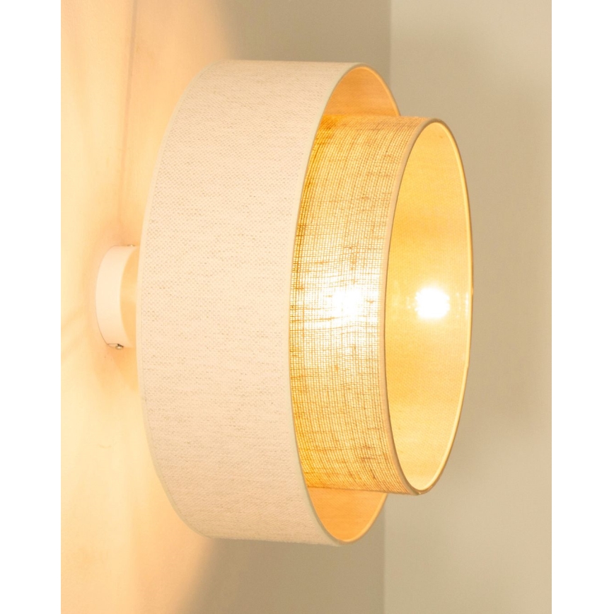 Aufputzleuchte NATIA 1x E27/60W/230V Ø 45 cm weiß/braun