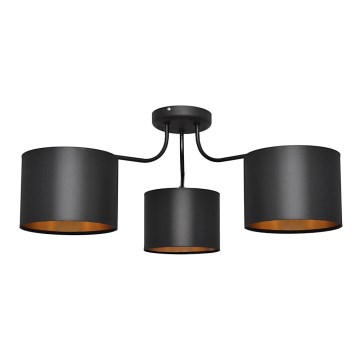 Aufsatzkronleuchter ALBA 3xE27/15W/230V schwarz/gold