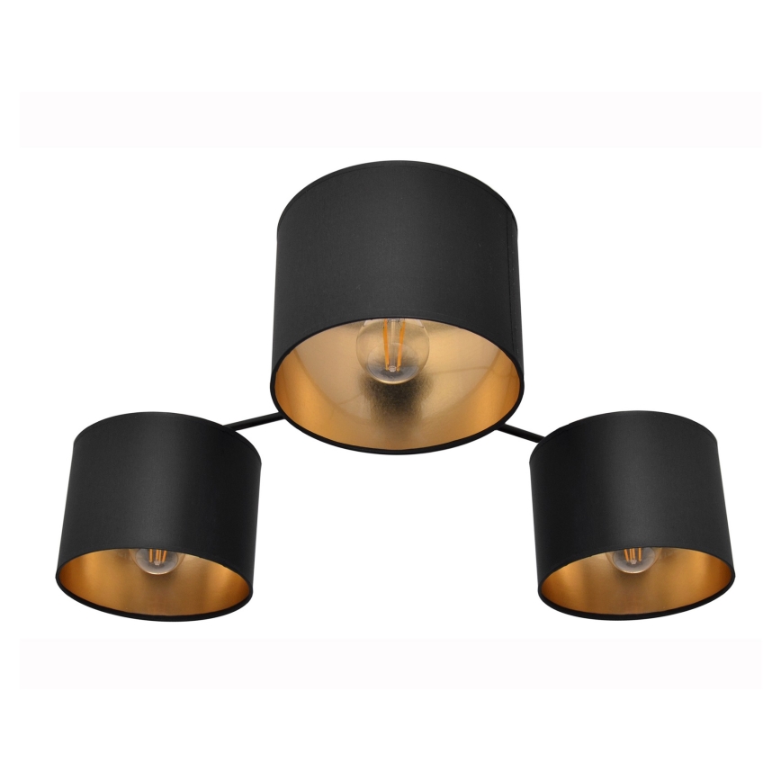 Aufsatzkronleuchter ALBA 3xE27/15W/230V schwarz/gold