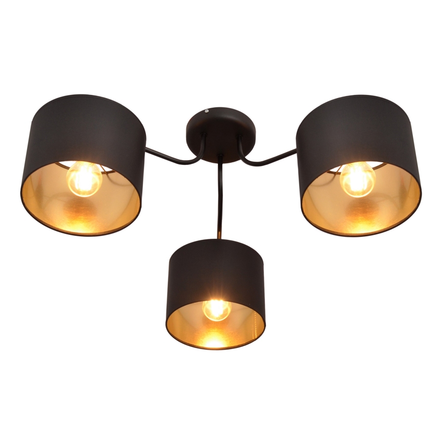 Aufsatzkronleuchter ALBA 3xE27/15W/230V schwarz/gold