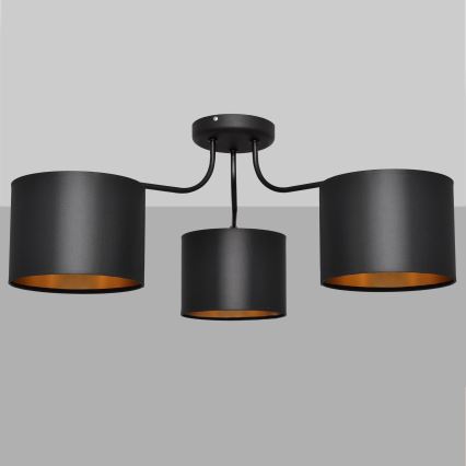 Aufsatzkronleuchter ALBA 3xE27/15W/230V schwarz/gold