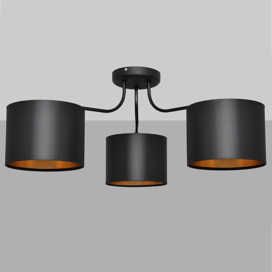 Aufsatzkronleuchter ALBA 3xE27/15W/230V schwarz/gold