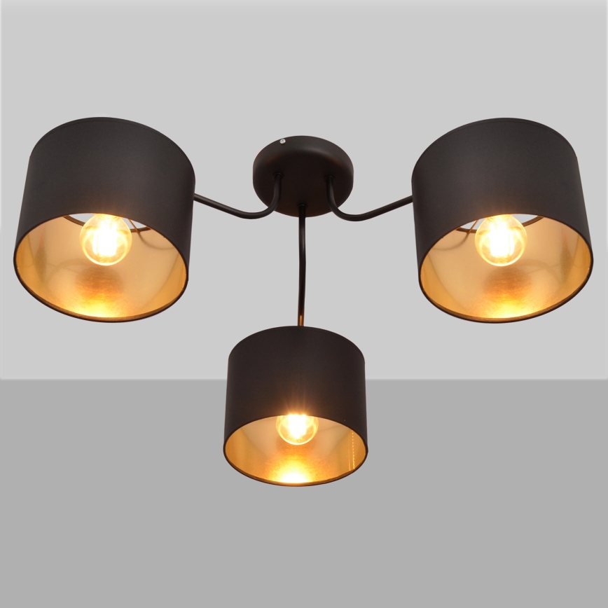 Aufsatzkronleuchter ALBA 3xE27/15W/230V schwarz/gold
