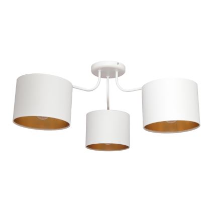 Aufsatzkronleuchter ALBA 3xE27/15W/230V weiß/gold