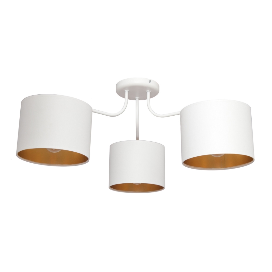 Aufsatzkronleuchter ALBA 3xE27/15W/230V weiß/gold
