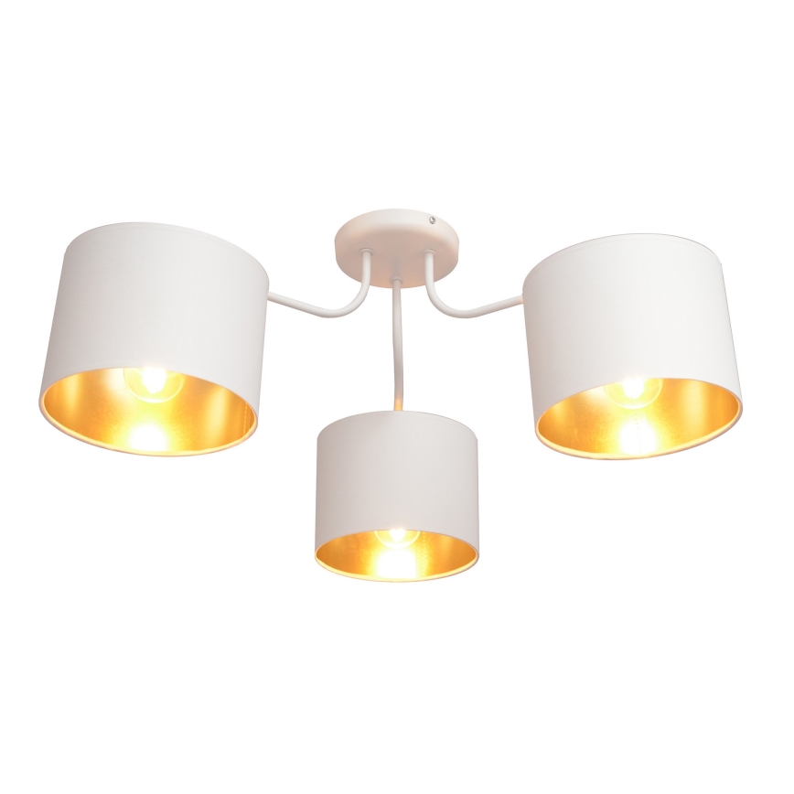 Aufsatzkronleuchter ALBA 3xE27/15W/230V weiß/gold