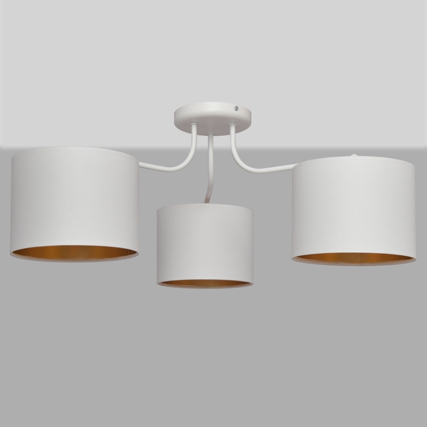 Aufsatzkronleuchter ALBA 3xE27/15W/230V weiß/gold