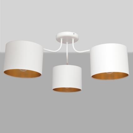Aufsatzkronleuchter ALBA 3xE27/15W/230V weiß/gold