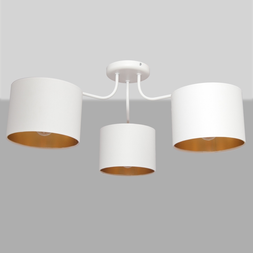 Aufsatzkronleuchter ALBA 3xE27/15W/230V weiß/gold