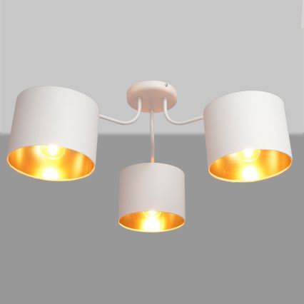 Aufsatzkronleuchter ALBA 3xE27/15W/230V weiß/gold