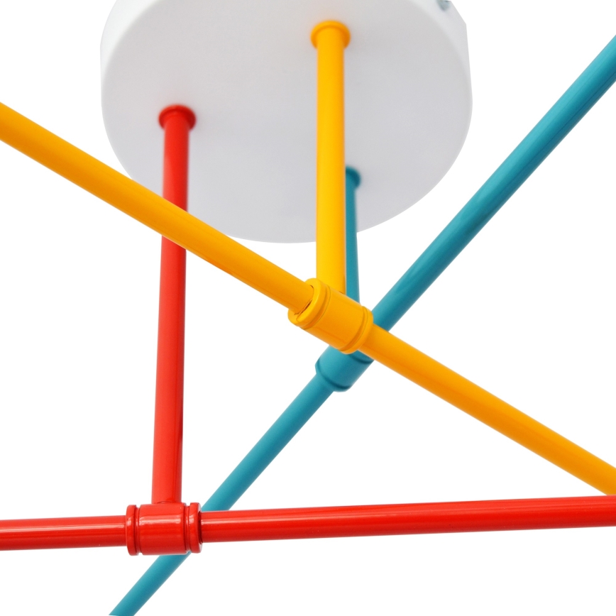 Aufsatzkronleuchter CAMBRIDGE 6xE27/20W/230V blau/rot/orange