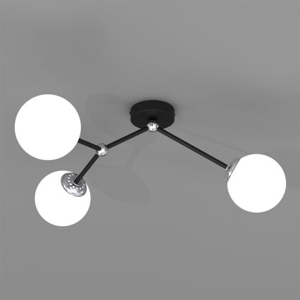 Aufsatzkronleuchter JOY 3xE14/40W/230V schwarz/chrom glänzend