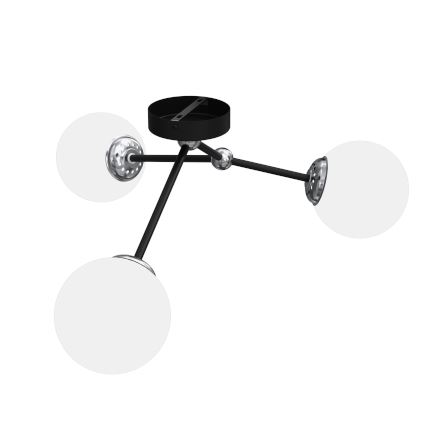 Aufsatzkronleuchter JOY 3xE14/40W/230V schwarz/chrom glänzend
