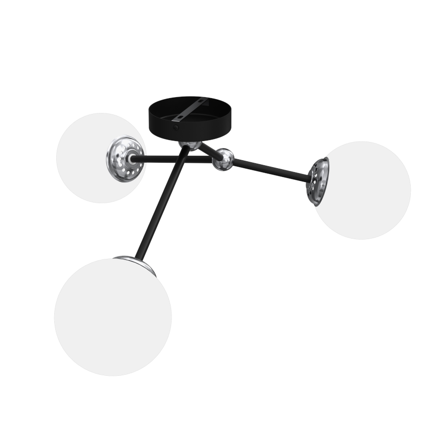 Aufsatzkronleuchter JOY 3xE14/40W/230V schwarz/chrom glänzend
