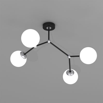 Aufsatzkronleuchter JOY 4xE14/40W/230V schwarz/chrom glänzend