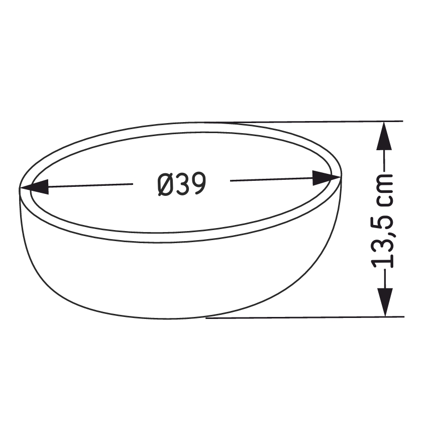 Aufsatzwaschbecken BERGEN Ø 39 cm Beton/Grau