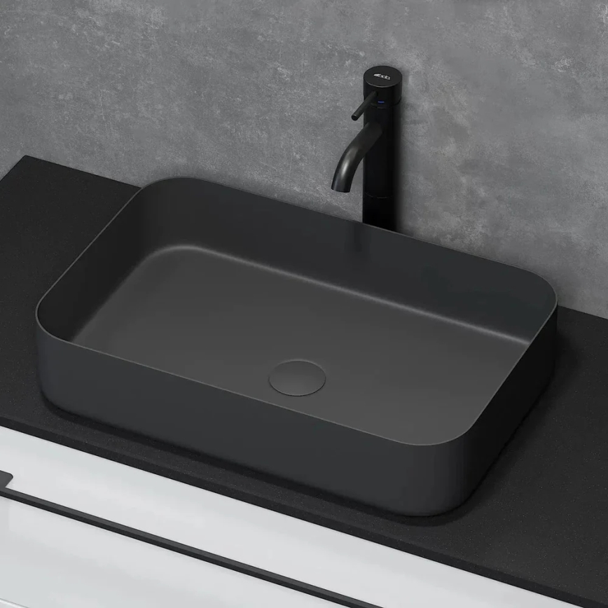Aufsatzwaschbecken LJORDAL 52x34 cm, Stahl/Schwarz