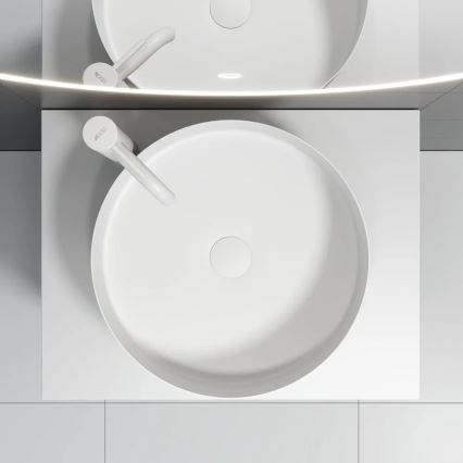 Aufsatzwaschbecken LJORDAL Ø 40 cm, Stahl/Weiß