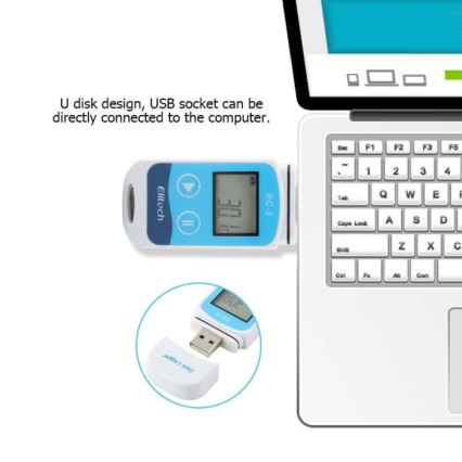 Aufzeichnungsthermometer USB/1xCR2032 IP67