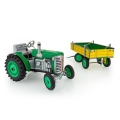 Aufziehtraktor mit Anhänger KOVAP, grün/gelb