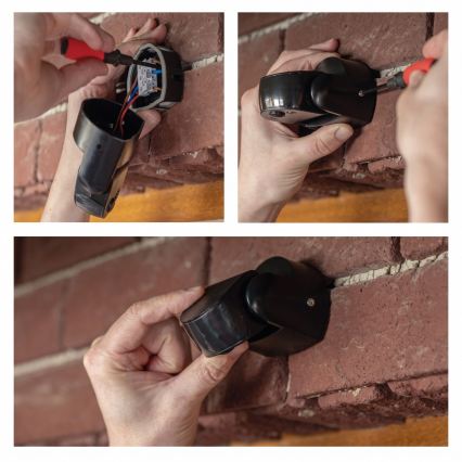 Außen-Bewegungs- und Dämmerungssensor PIR, 1200 W / 230 V, IP65, schwarz