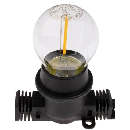 Außen-Dekolichterkette MIMOSA 20xE27/1,3W/230V IP44 20m