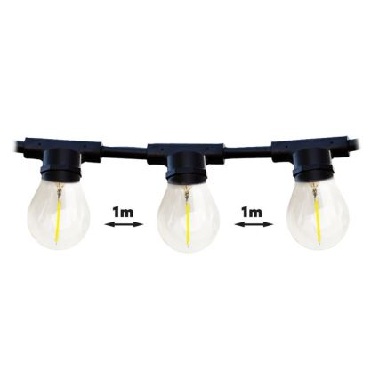 Außen-Dekolichterkette MIMOSA 20xE27/1,3W/230V IP44 20m