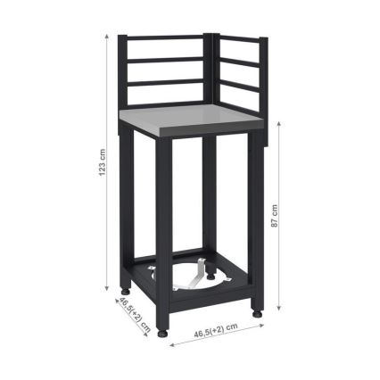 Außen-Eckmodul 47x47x123 cm schwarz/Edelstahl