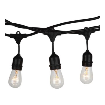 Außen-Lichterkette STRING 15 m, 15×E27/25 W/230 V, IP54