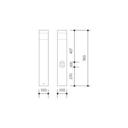 Außen-Sensorlampe mit Steckdose GARD 1xE14/60W IP44