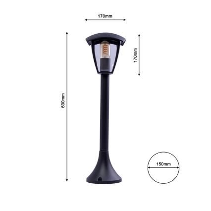 Außenlampe FOX 1xE27/40W/230V IP44 schwarz