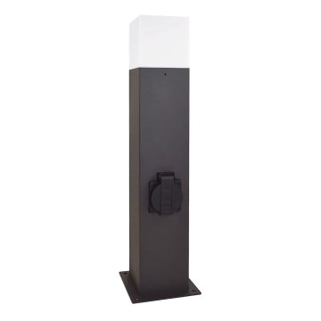 Außenlampe mit Steckdose NEW YORK 1xE27/12W/230V IP44 44 cm Anthrazit