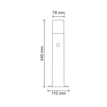 Außenleuchte mit Sensor NEW YORK 1xE27/12W/230V IP44 44 cm Anthrazit